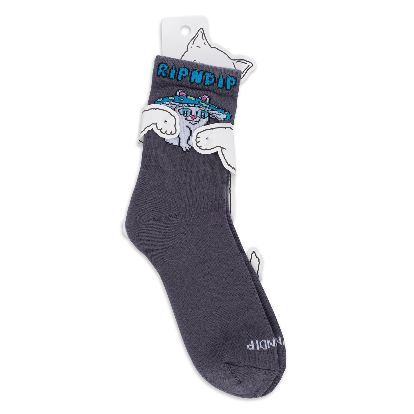 RIPNDIP - Shroom Cat Socks, Grey