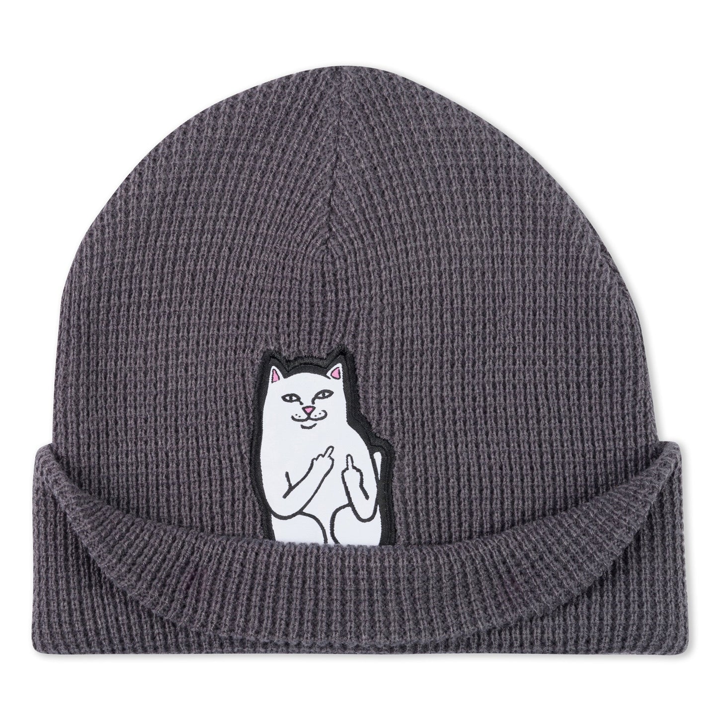 RIPNDIP - Lord Nermal Waffle Knit Beanie, Charcoal