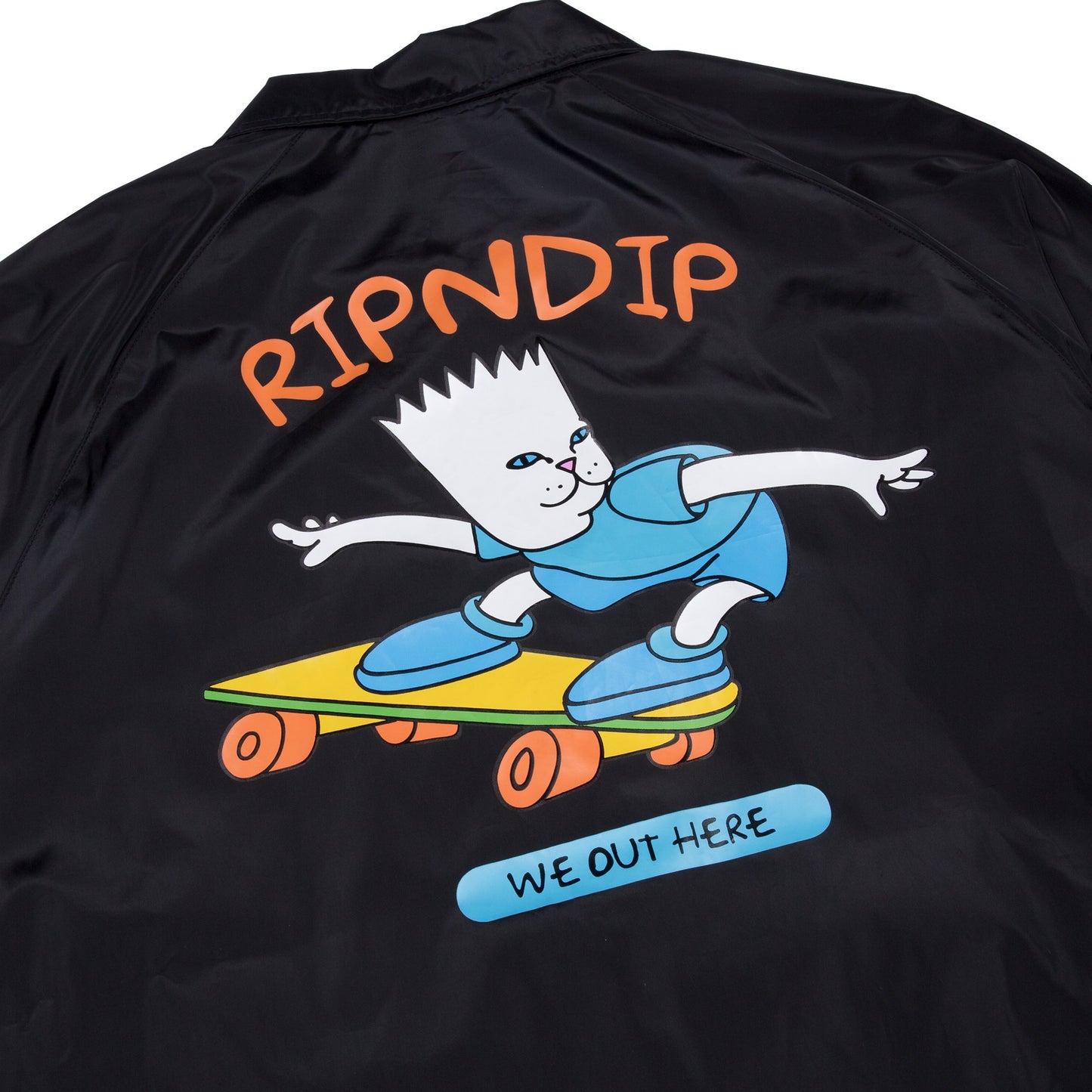 RIPNDIP - Catwabunga Men's Coaches Jacket, Black - The Giant Peach