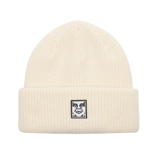 OBEY - Mid Icon Patch Cuff Beanie, Unbleached