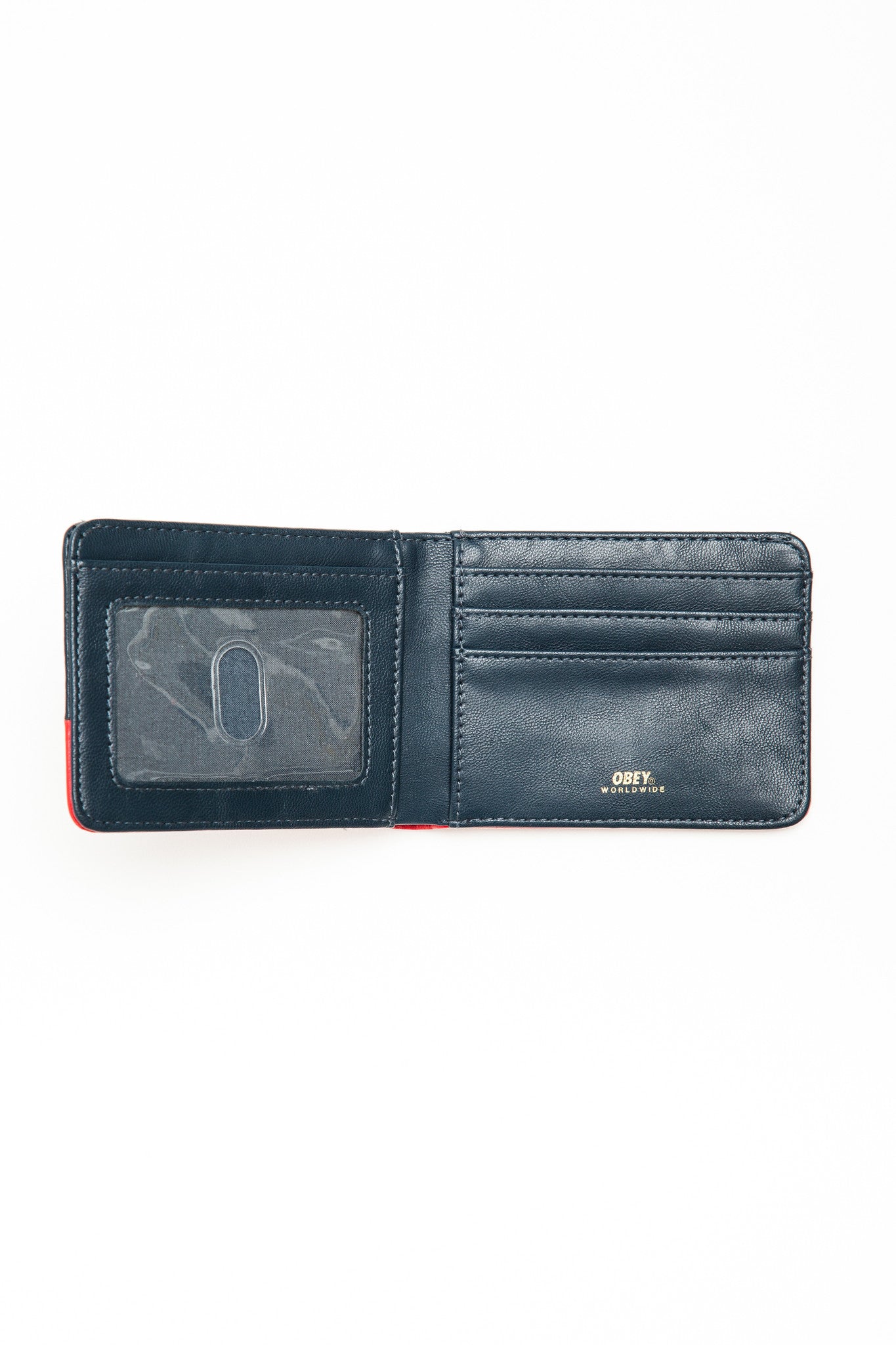 OBEY - Gentry Deuce Bi-Fold Wallet, Navy/Red - The Giant Peach