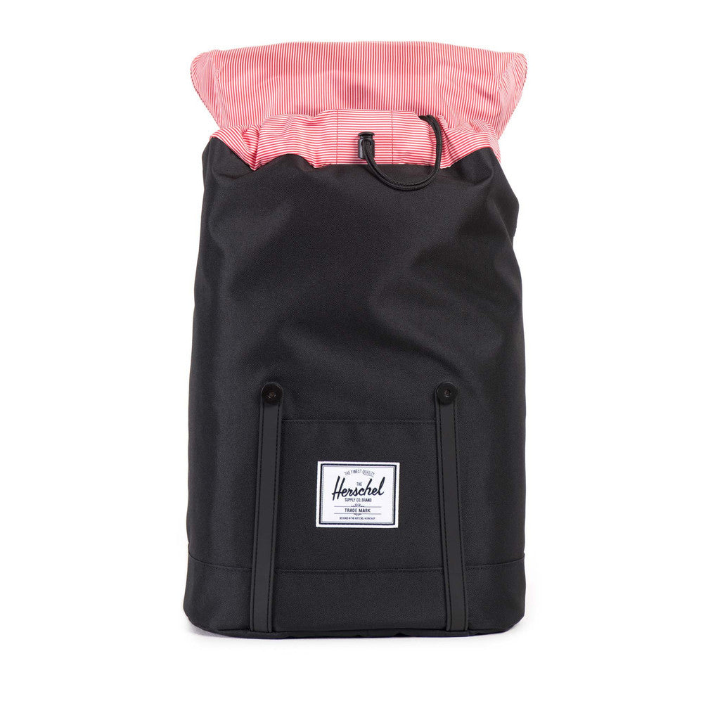 Herschel Supply Co. - Retreat Backpack, Black/Black Stripe Rubber - The Giant Peach