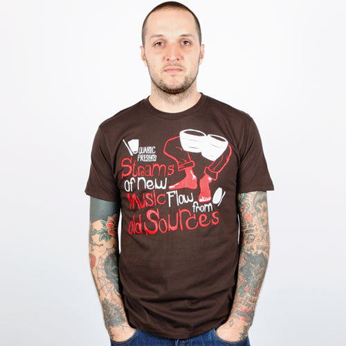 101 Apparel x Quantic- Streams Of New Music Flow Men's Shirt, Brown - The Giant Peach