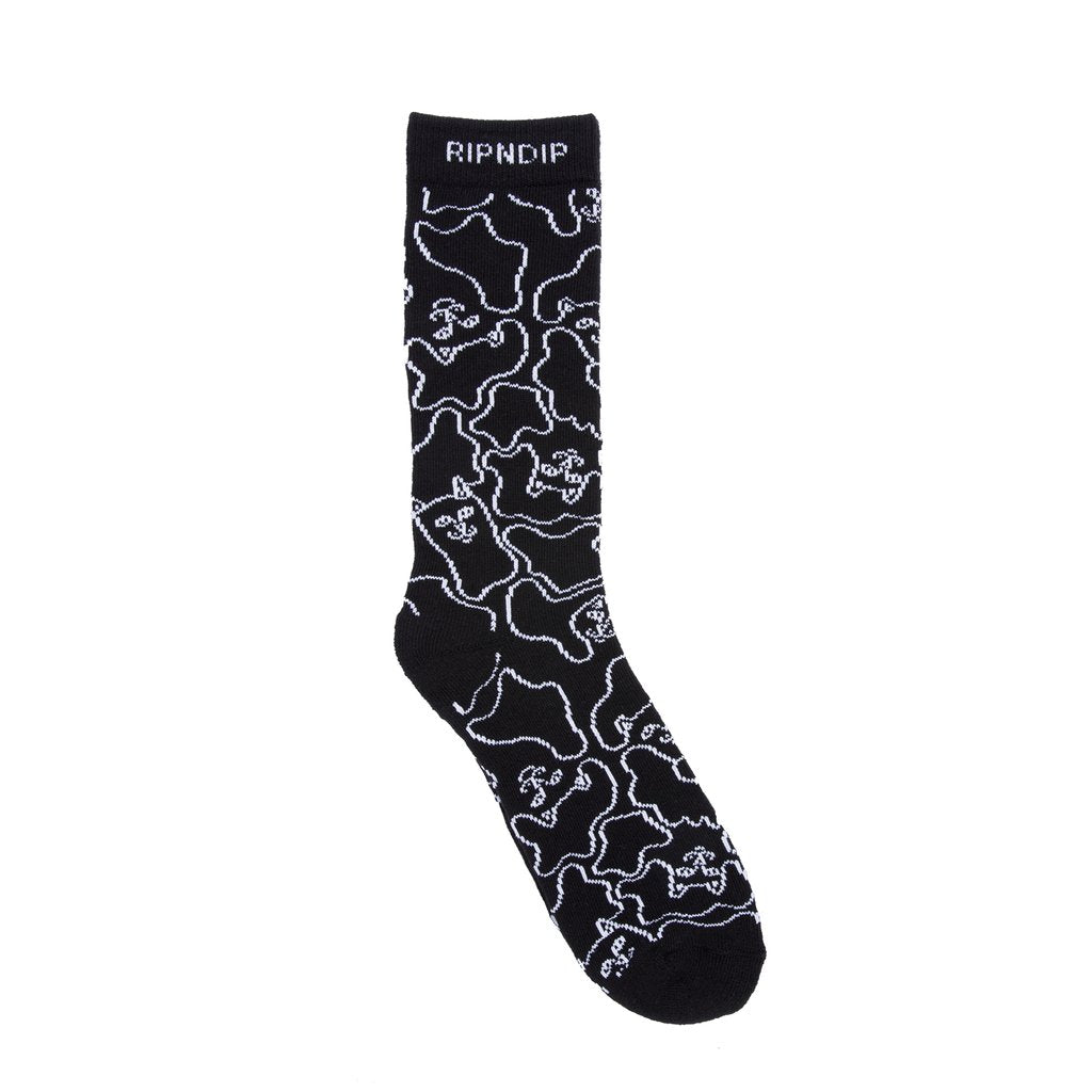 RIPNDIP - Nerm Line Camo Socks, Black