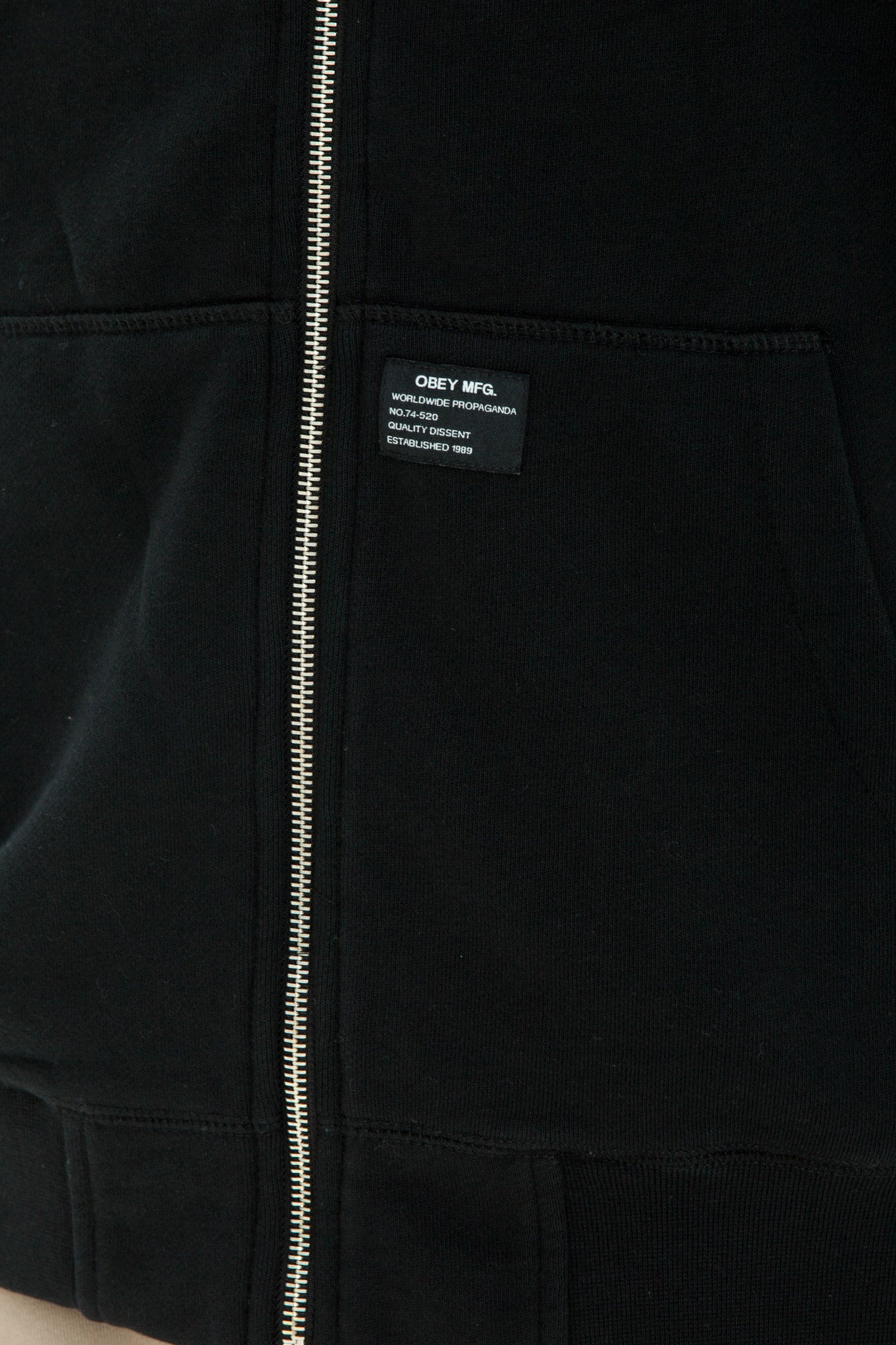 OBEY - Mil Spec Men's Zip Hoodie, Black - The Giant Peach