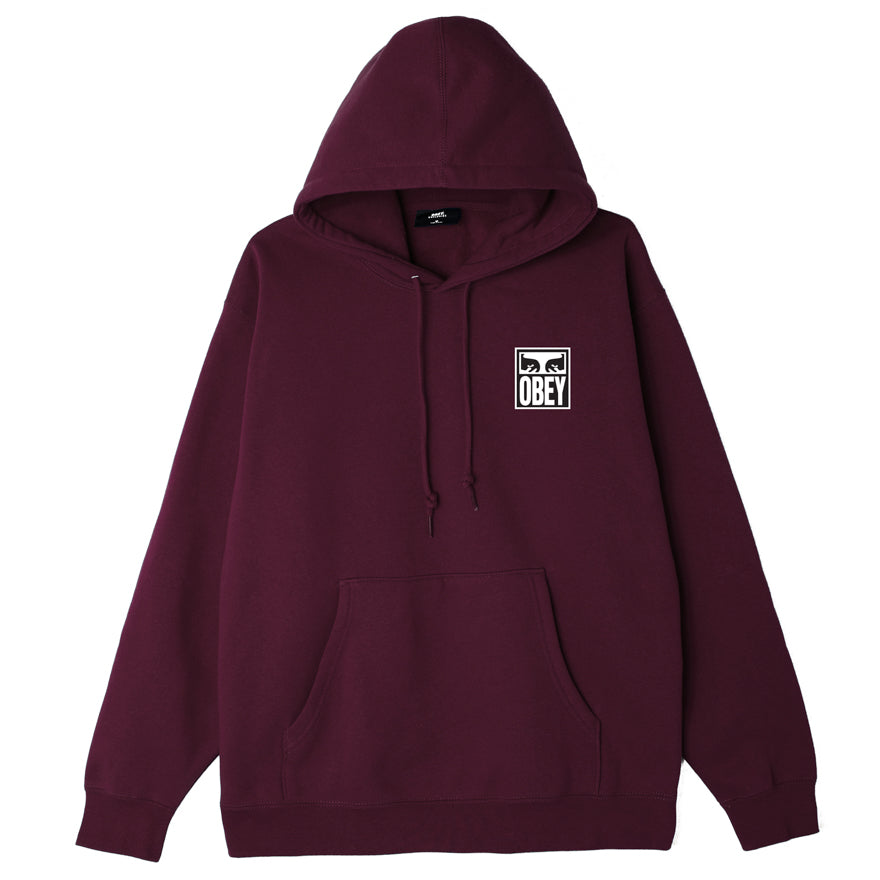 OBEY - Eyes Icon II Box Fit Men's Pullover Hood, Blackberry Wine