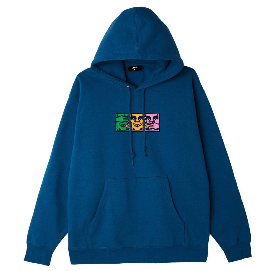 OBEY - No Evil Men's Pullover Hood, Blue Sapphire
