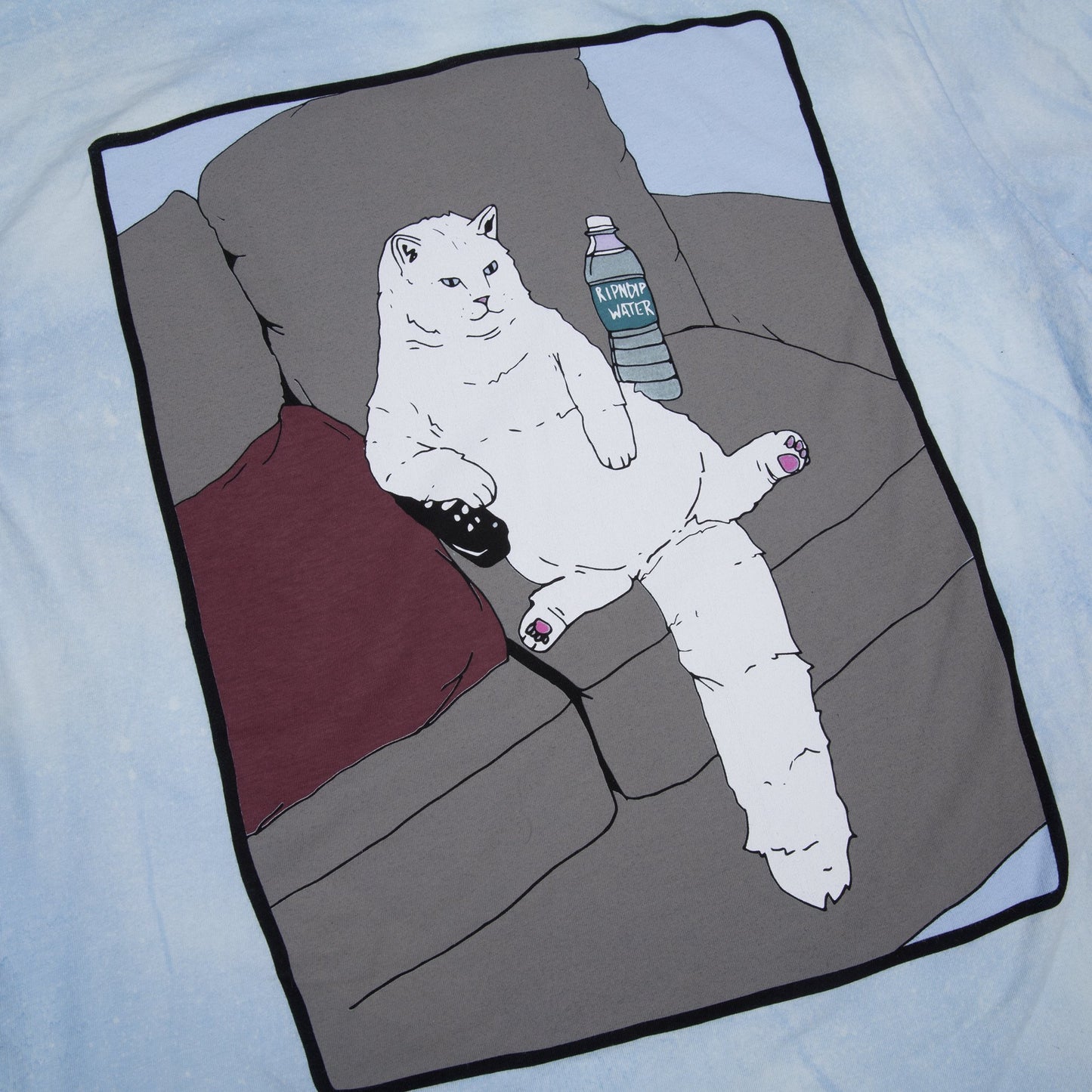 RIPNDIP - Couch Potato Men's Tee, Blue/White Mineral Wash - The Giant Peach