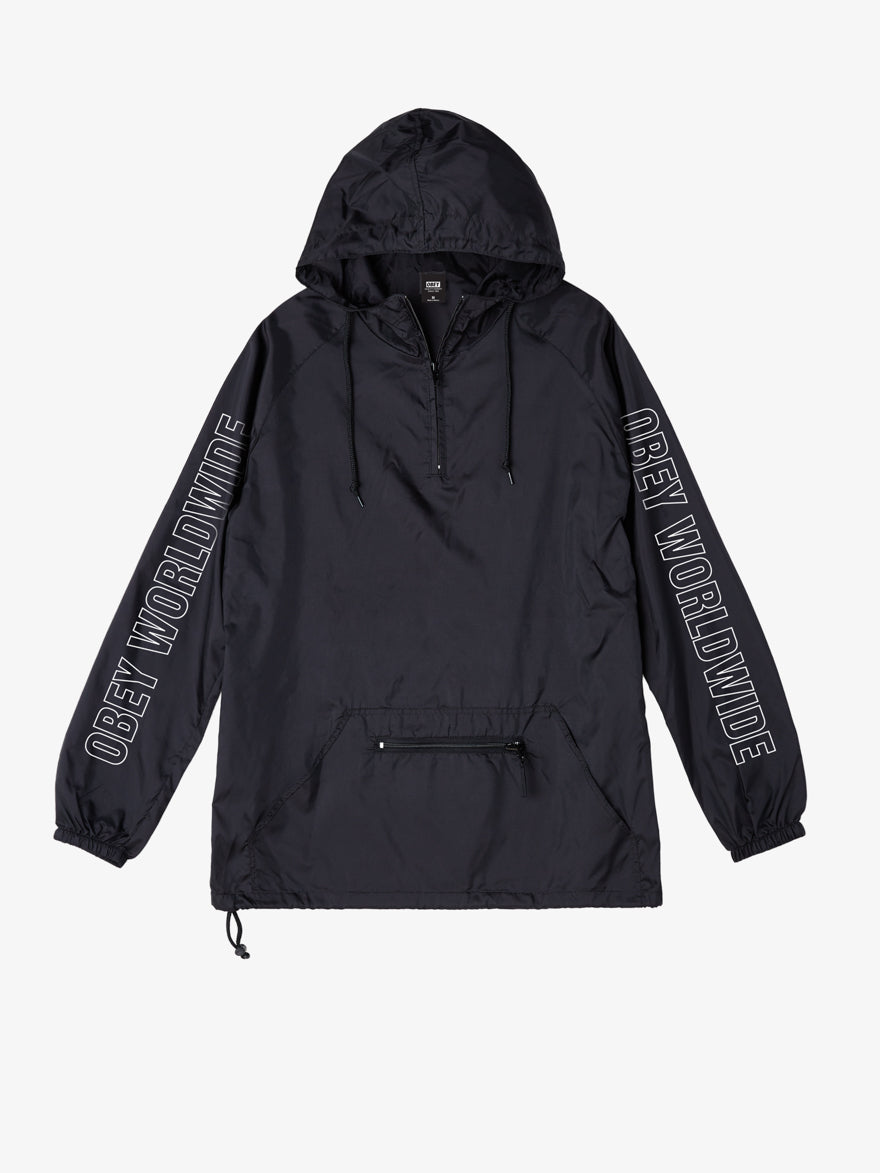 OBEY - Obey Worldwide Outline Men's Anorak Jacket, Black - The Giant Peach