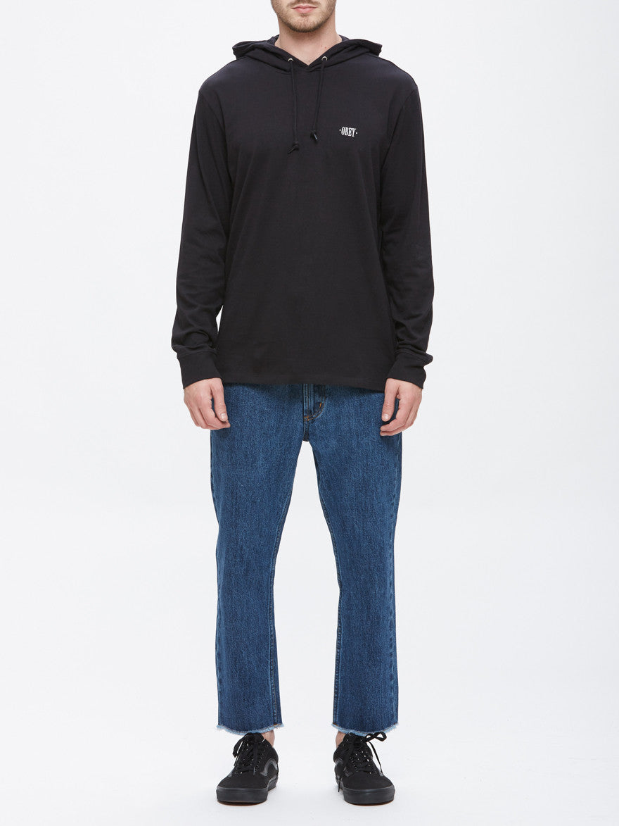 OBEY - Metier Men's L/S Hooded Tee, Black - The Giant Peach