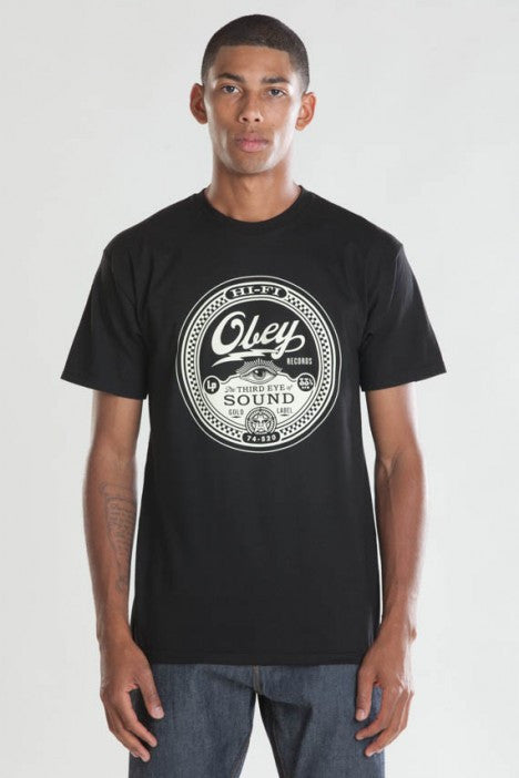 OBEY - Third Eye Sound Men's Tee, Black - The Giant Peach