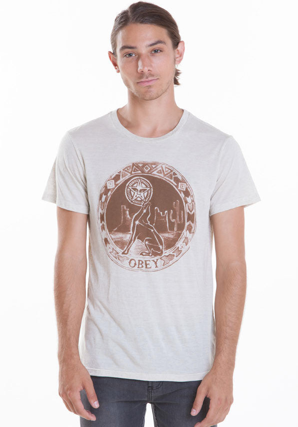 OBEY - Stargazer Men's Tee, Heather Stone - The Giant Peach