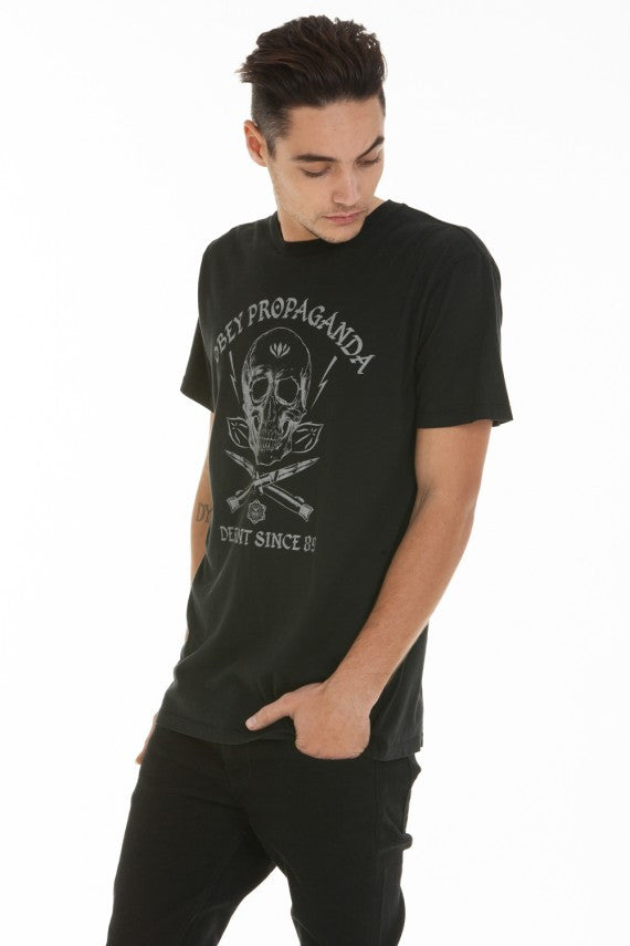 OBEY - Switchblade Skull Premium Men's Shirt, Black - The Giant Peach