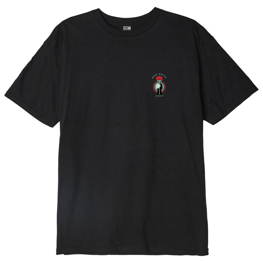 OBEY - Rise Above Flower Fist Men's Tee, Black