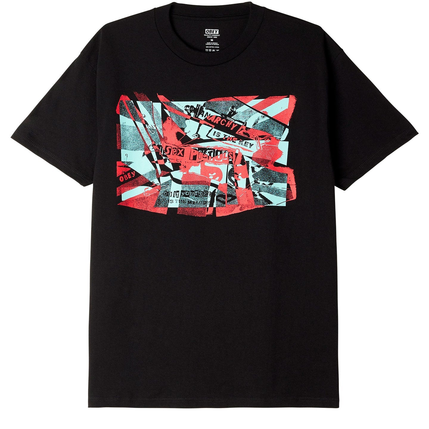 OBEY x Sex Pistols Broken Glass Anarchy Tee, Black