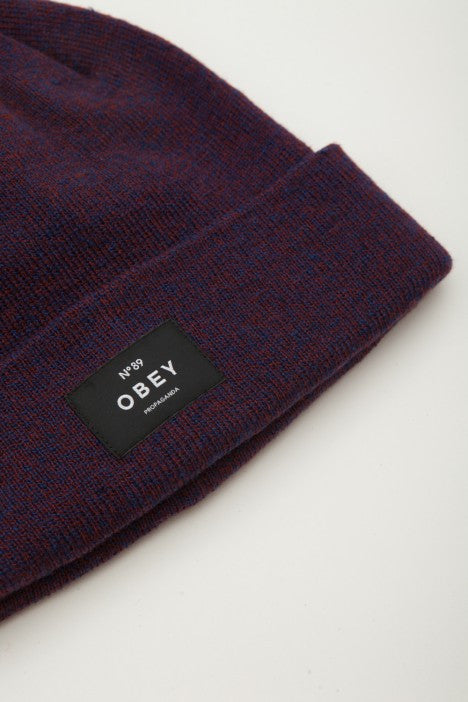 OBEY - Vernon Beanie, Burgundy/Navy - The Giant Peach