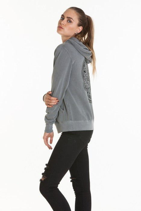 OBEY - DOTD Pullover Women's Hood Fleece, Dusty Charcoal - The Giant Peach