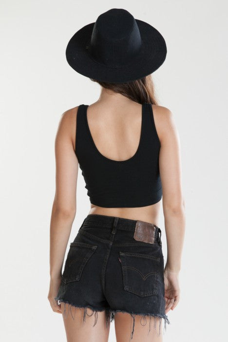 OBEY - Wild Child Women's Crop Tank, Black - The Giant Peach