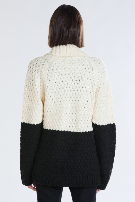 OBEY - Hyde Women's Cardigan Sweater, Cream/ Black - The Giant Peach