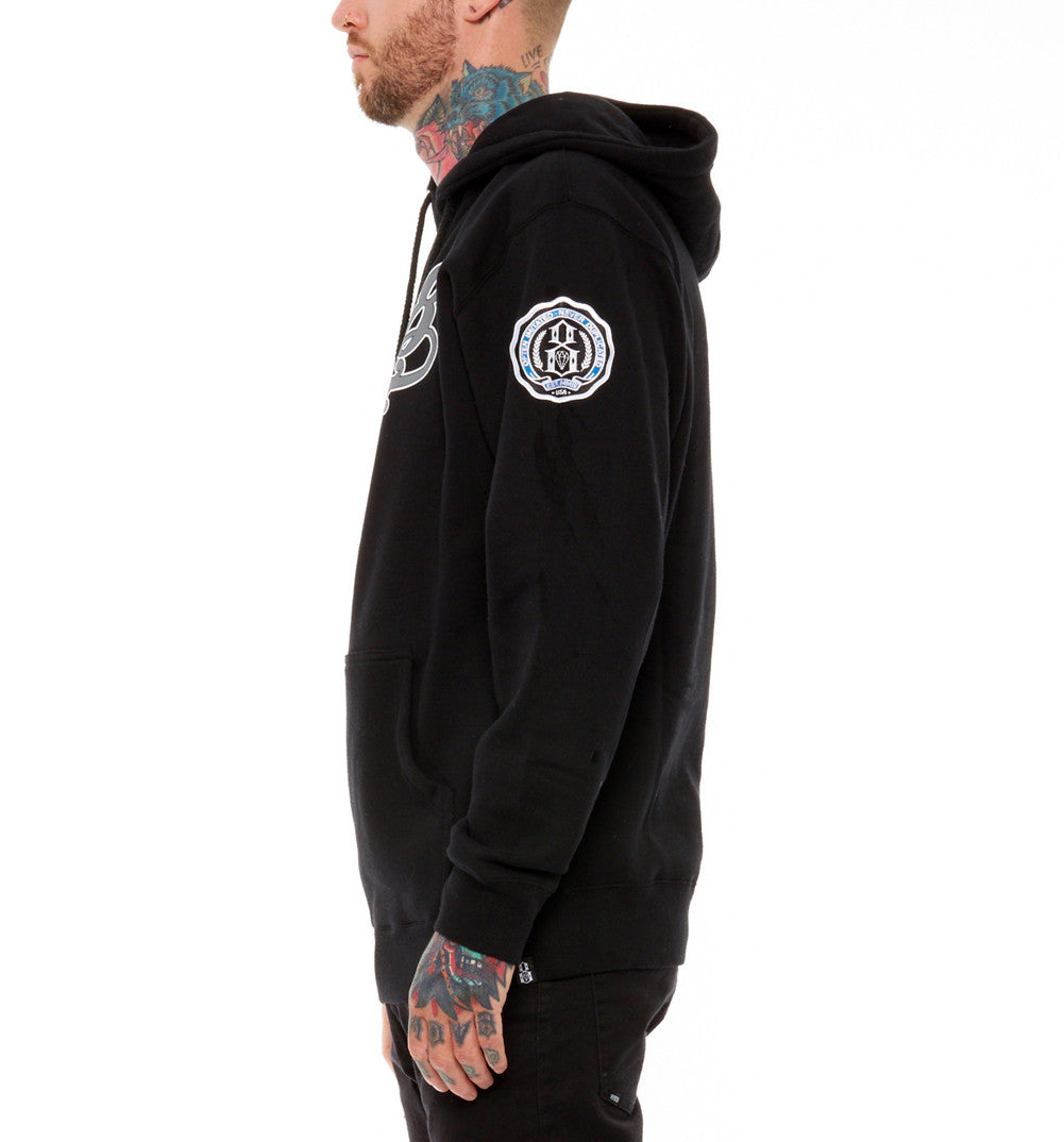 REBEL8 - Lefty Men's Pullover Hoodie, Black - The Giant Peach