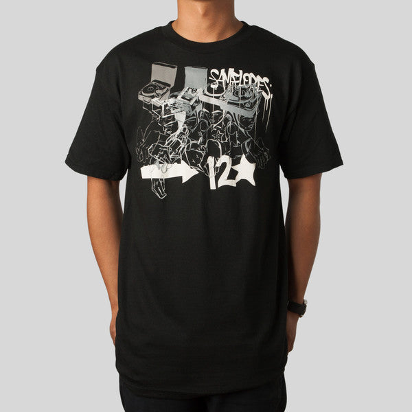 Twelve Grain - Sam Flores 4 Turntables Men's Shirt, Black - The Giant Peach