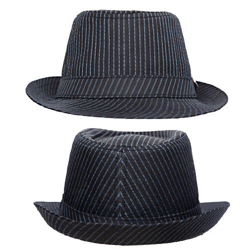 Goorin - Pinotxo II Pinstripe Fedora, Navy - The Giant Peach