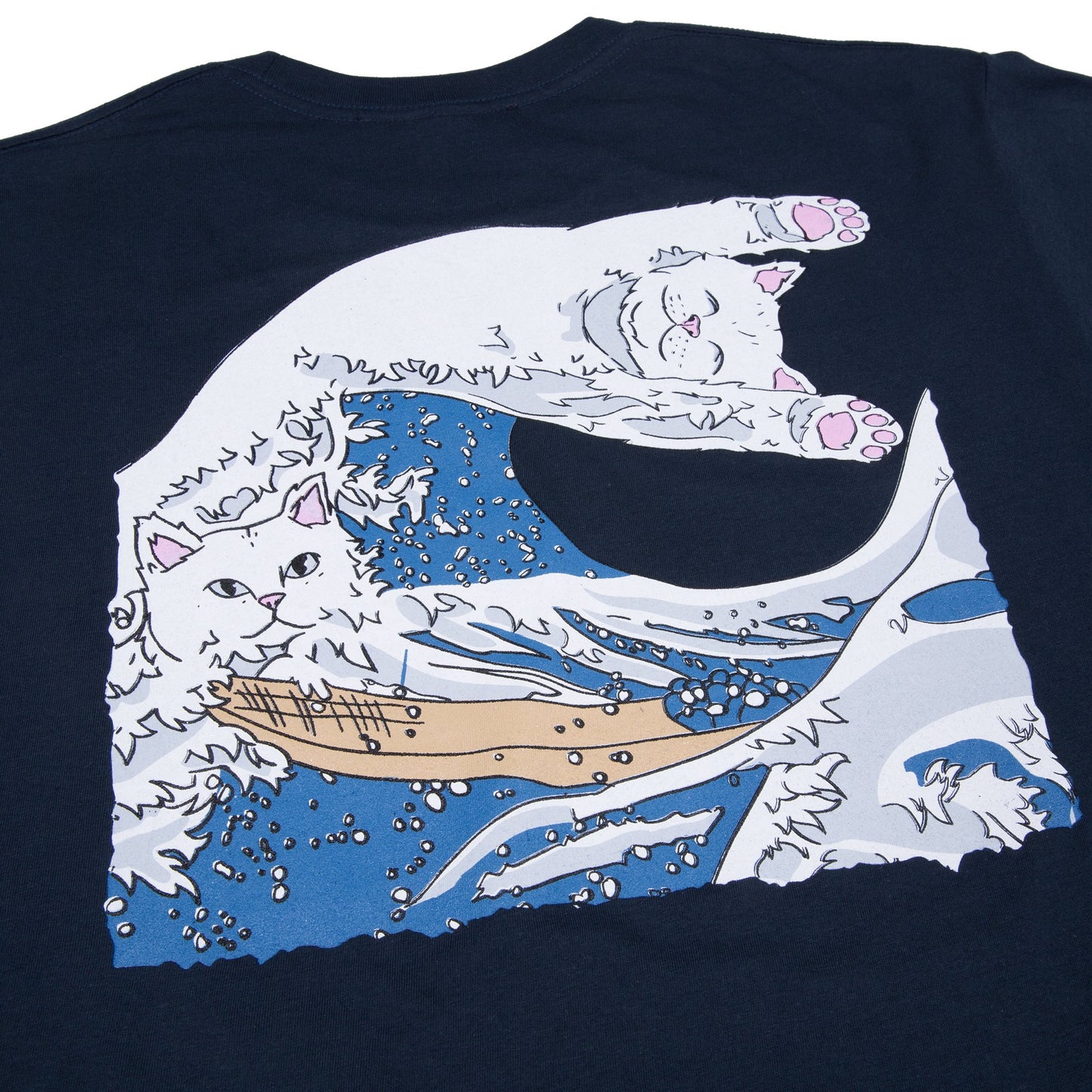 RIPNDIP - Great Wave Men's Tee, Navy Blue - The Giant Peach