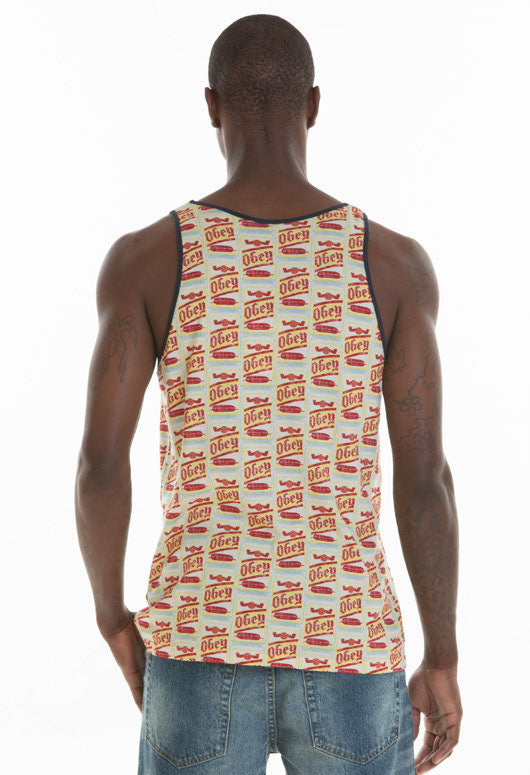 OBEY - 6 Pack Men's Tank Top, Cream - The Giant Peach