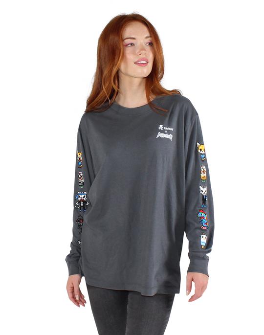 tokidoki x Aggretsuko - Aggretsuko Sleeves L/S Men's Tee, Smoke