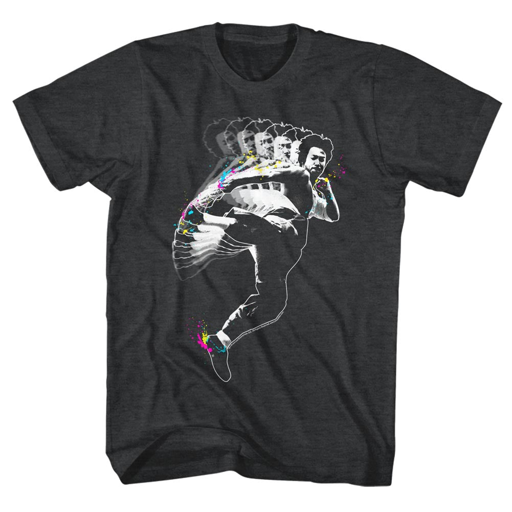 Bruce Lee - Splat Kick Men's Shirt, Black Heather