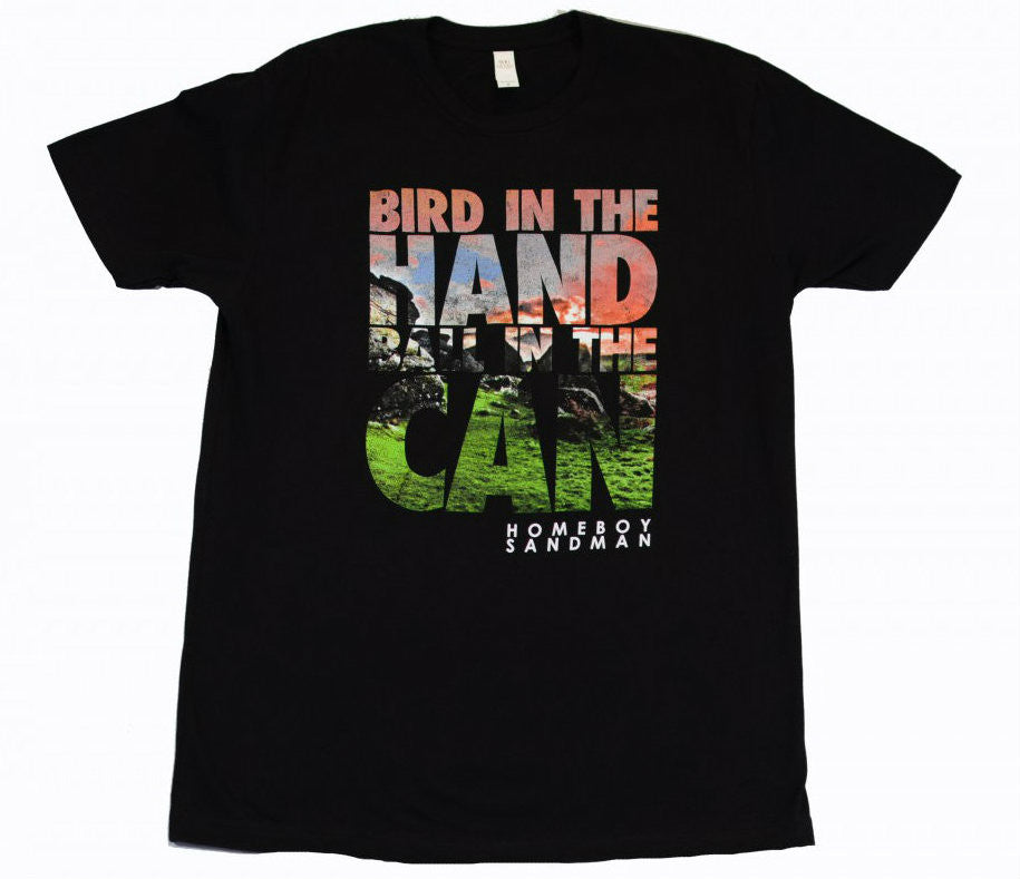 Homeboy Sandman - Bird in the Hand Men's Tee, Black - The Giant Peach