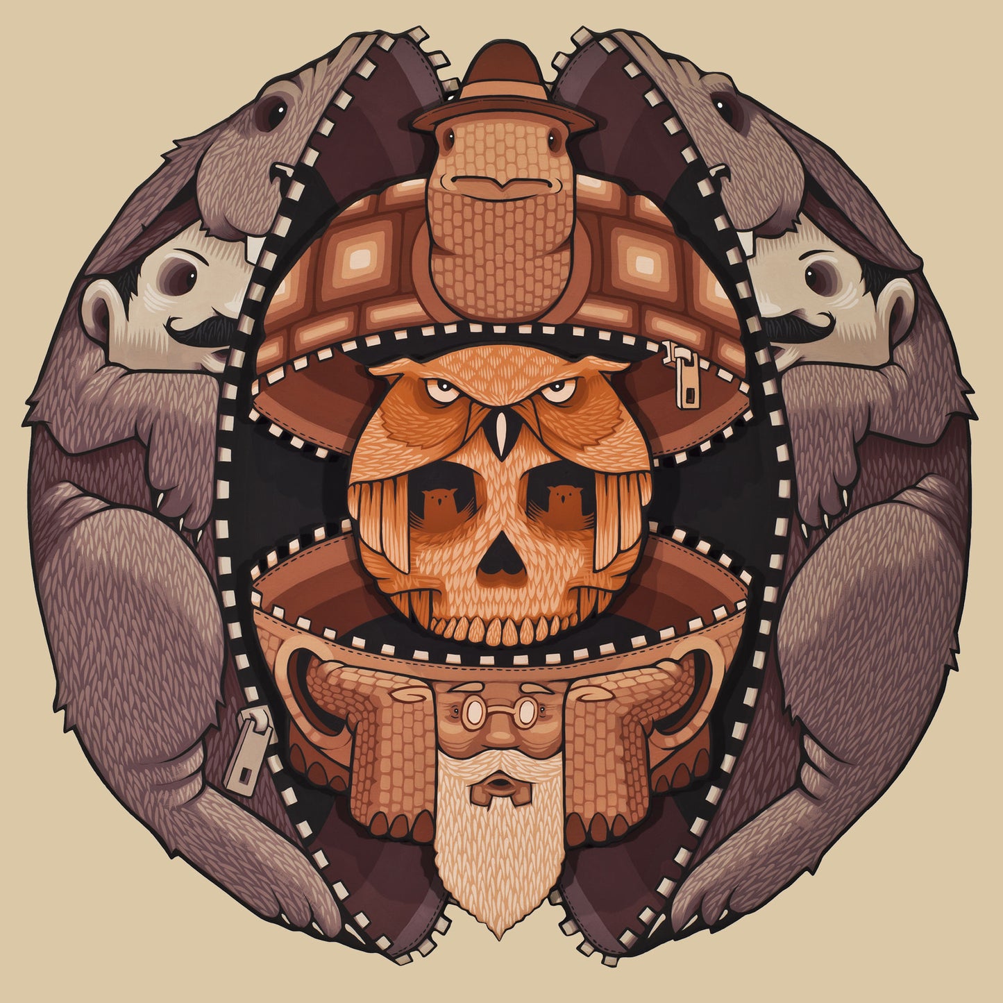 SuperFishal (Jeremy Fish) - Life Lesson Layers Men's Shirt, Tan - The Giant Peach