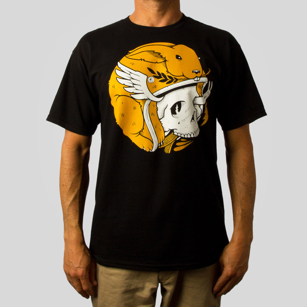 SuperFishal (Jeremy Fish) - Bunny Biker Men's Shirt, Black - The Giant Peach