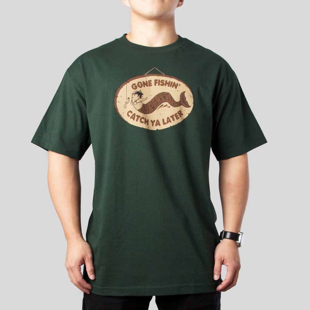 SuperFishal - Gone Fishin Men's Shirt, Forest - The Giant Peach