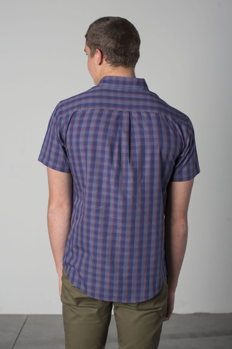 Brixton - Howl Men's S/S Woven Shirt, Navy/Red/White - The Giant Peach