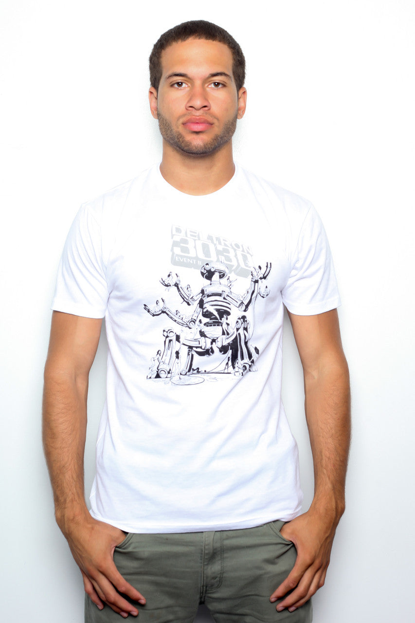 Deltron 3030 - Mech of the Year Men's Shirt, White - The Giant Peach