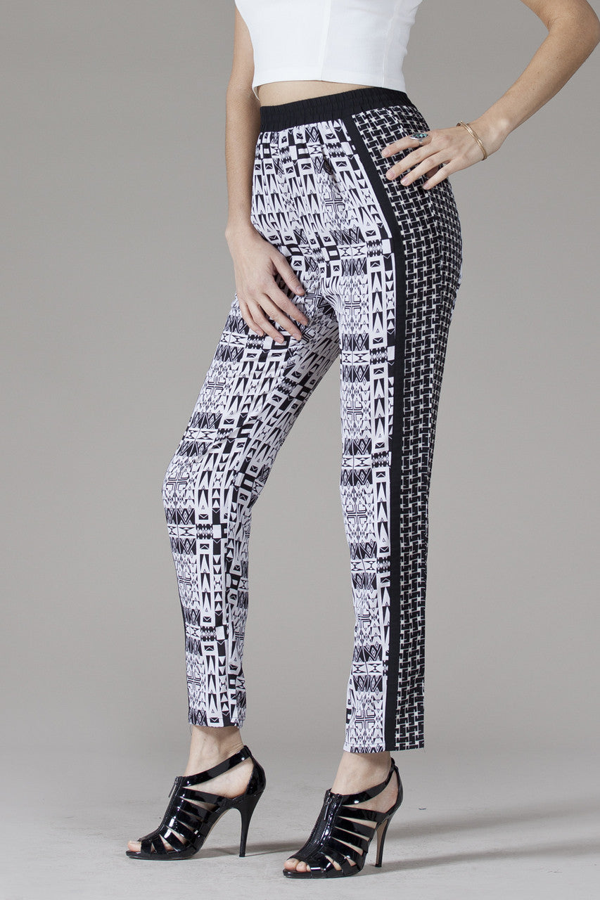 Mezcla Women's Harem Pants, Black and White - The Giant Peach