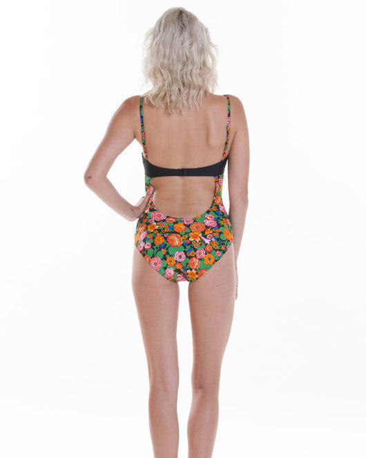 OBEY - Kozmic Fleur Balcony One Piece Swimsuit - The Giant Peach
