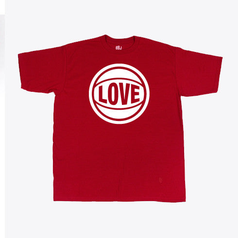 Bball Junkies - Love Men's Tee, Scarlet - The Giant Peach