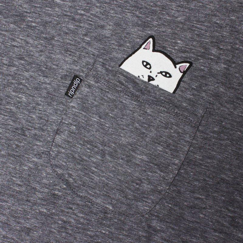 RIPNDIP - Lord Nermal Men's Pocket Tee, Athletic Grey - The Giant Peach