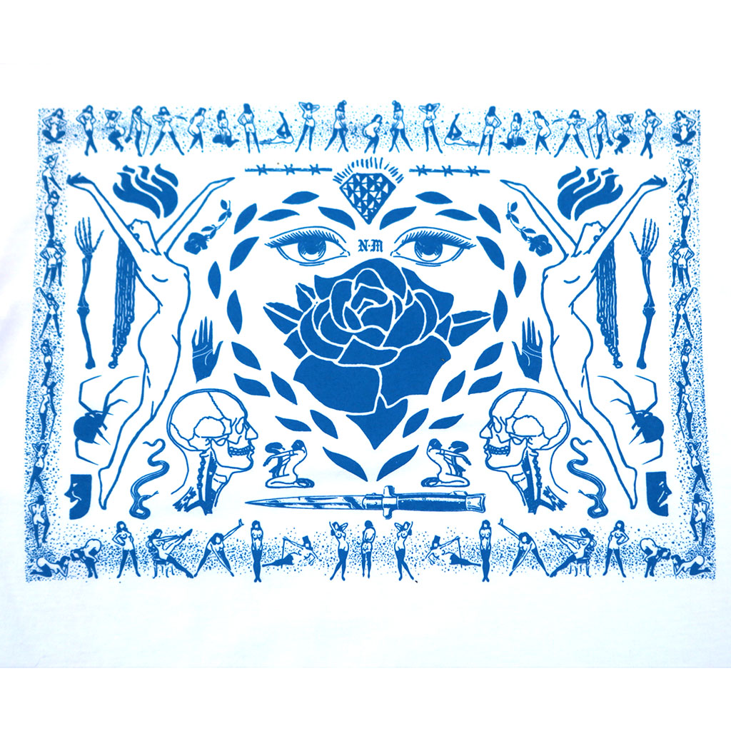 Never Made - Pano Men's Shirt, White/Blue