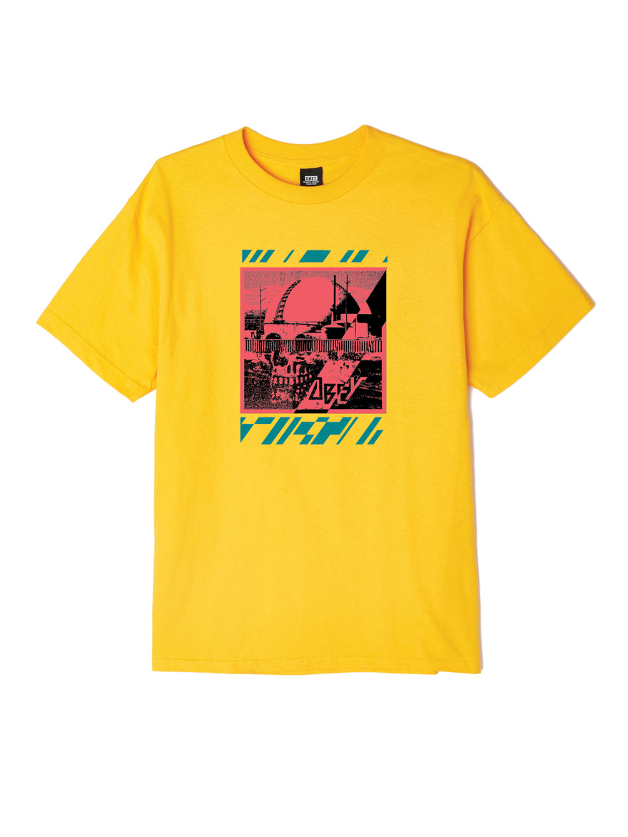 OBEY - Meltdown Skull Men's Tee, Gold