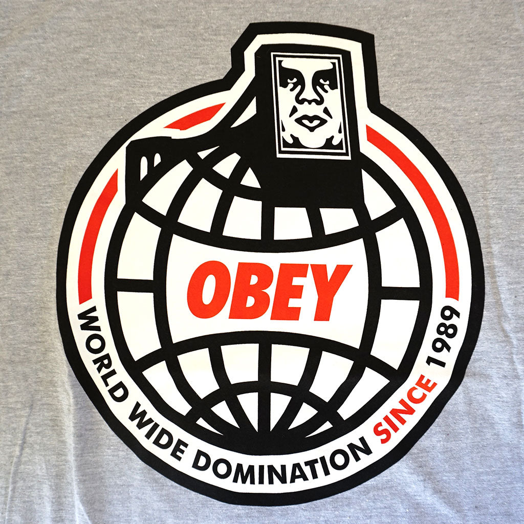 OBEY - World Domination Men's Tee, Heather Grey