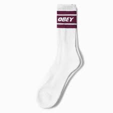 OBEY - Cooper II Men's Socks, White/Raspberry