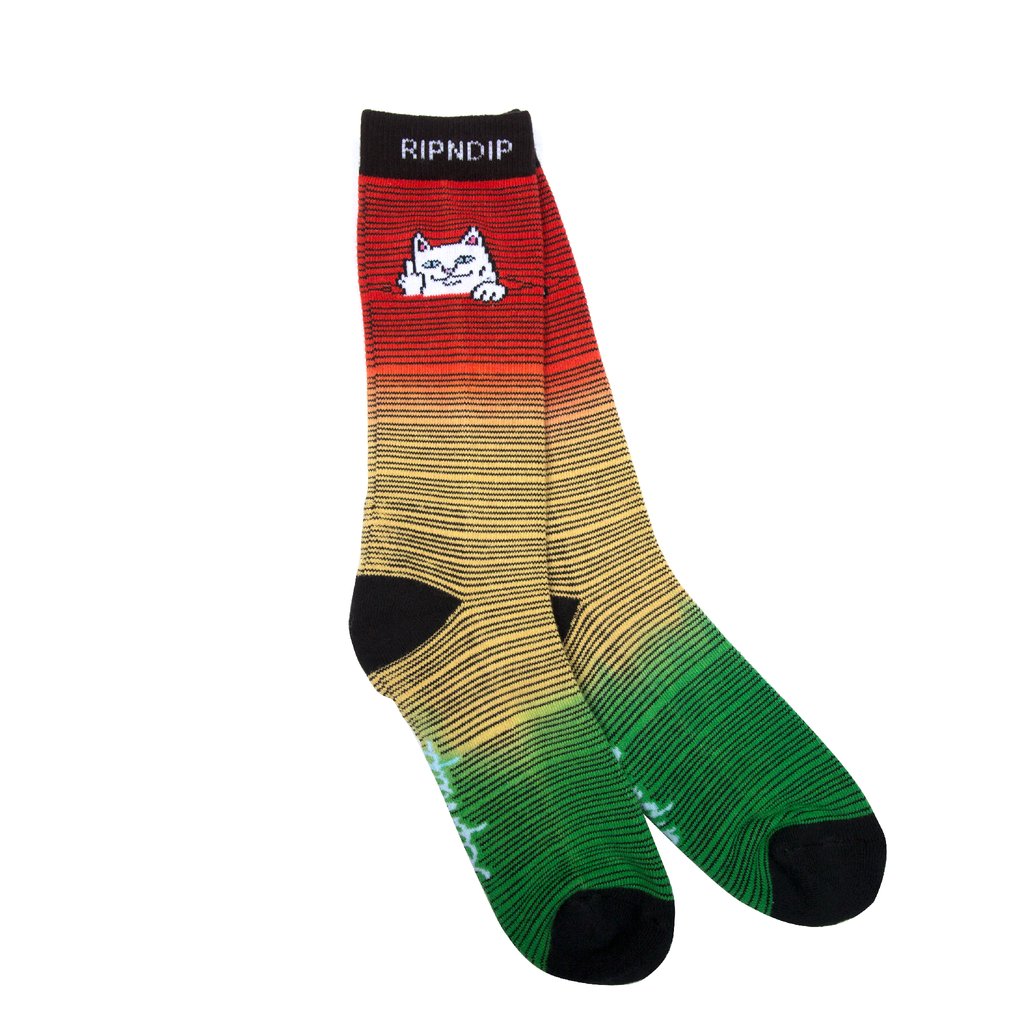 RIPNDIP - Peek A Nermal Socks, Rasta Dye