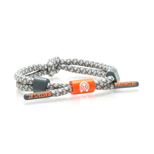 Rastaclat - Beluga Knotaclat Bracelet, Grey/Orange - The Giant Peach