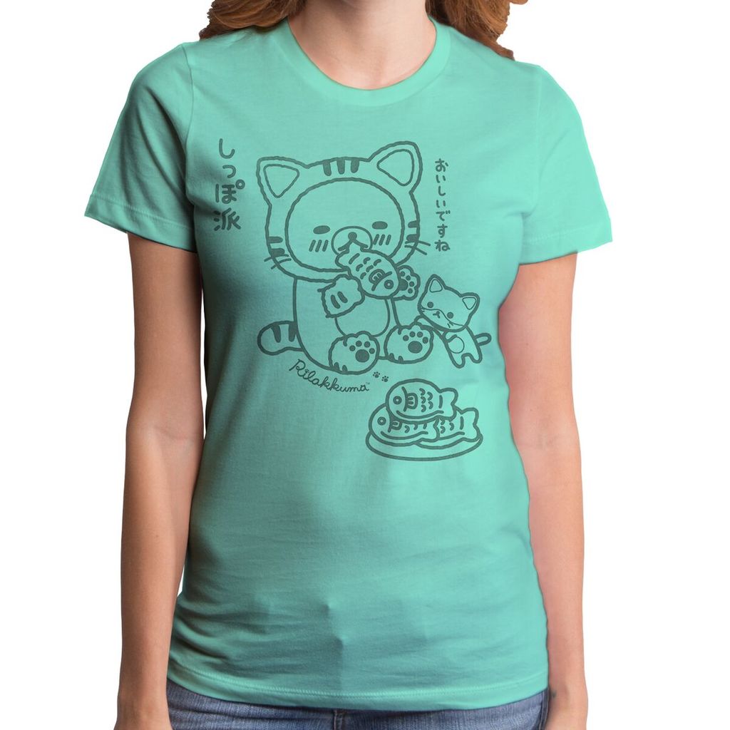 Rilakkuma Yummy Fish Junior's Tee, Mint - The Giant Peach