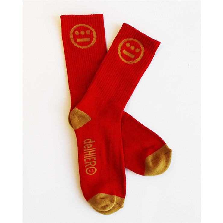 delHIERO - Hiero Socks, Red/Gold - The Giant Peach
