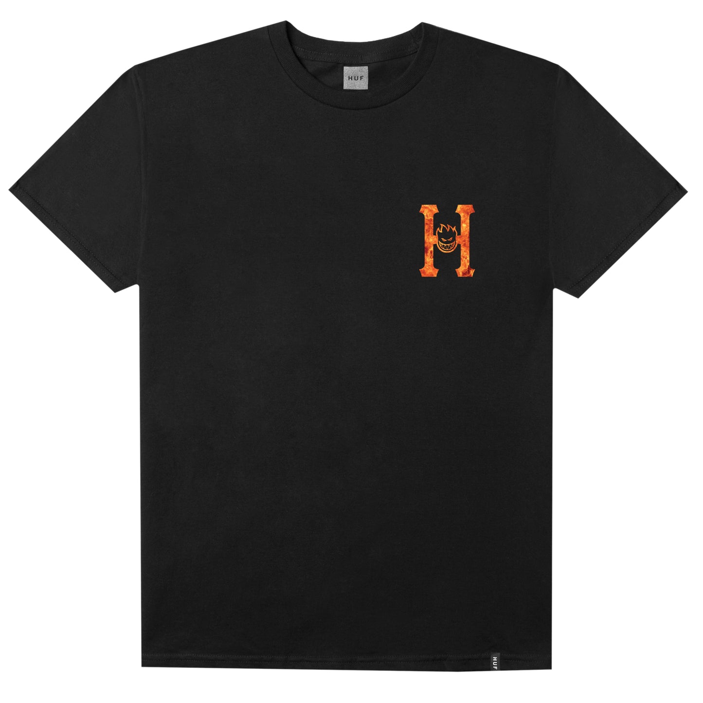 HUF x Spitfire - Flaming H Men's Tee, Black