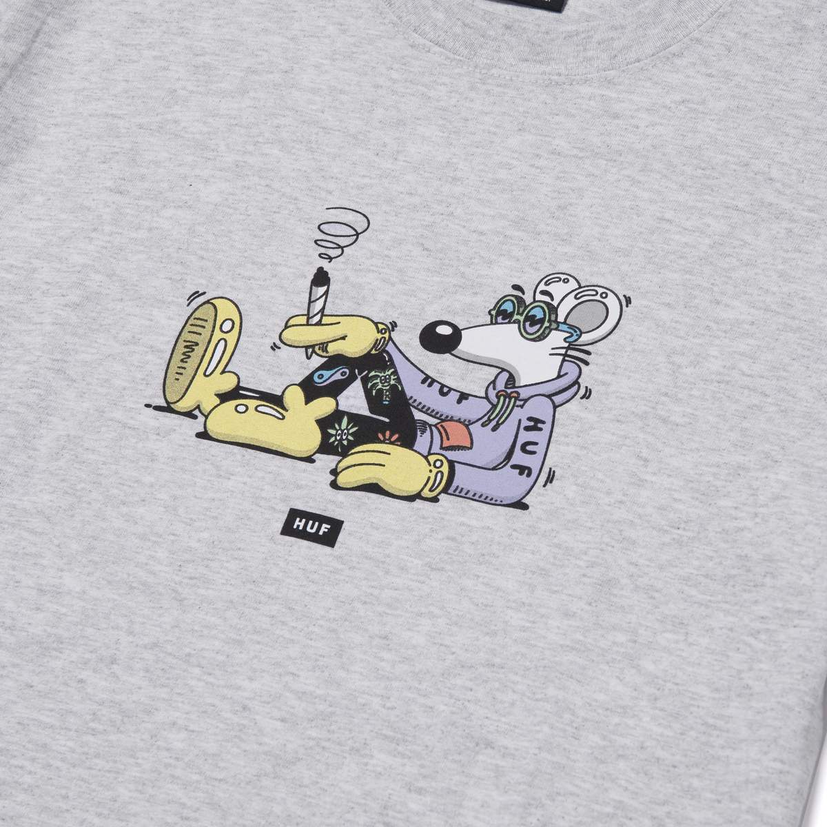 HUF x Steven Harrington - Mouse Men's Tee, Grey Heather